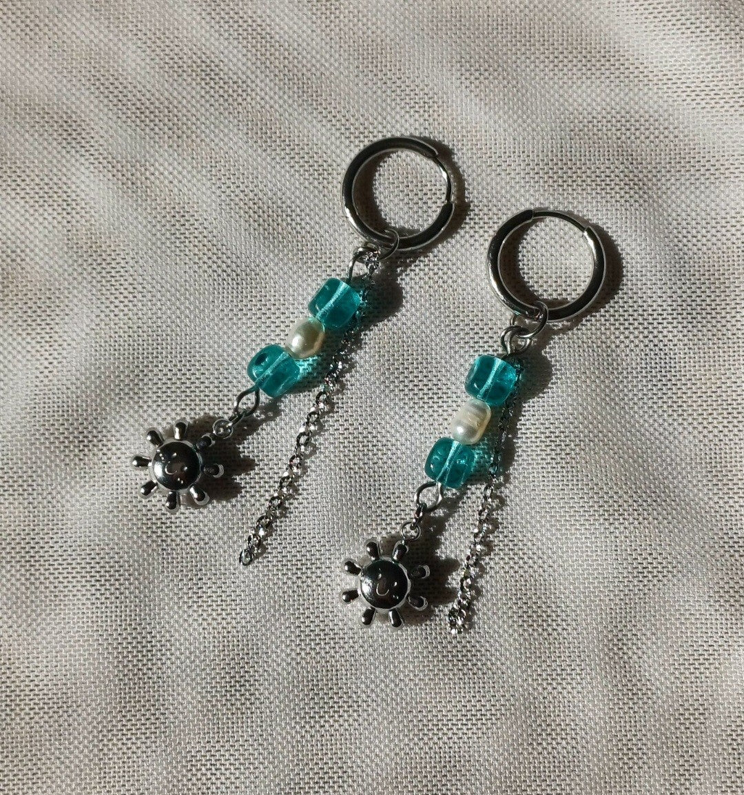 Boucles d'oreilles — Soleil bleu