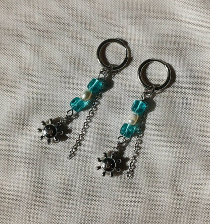 Boucles d'oreilles — Soleil bleu