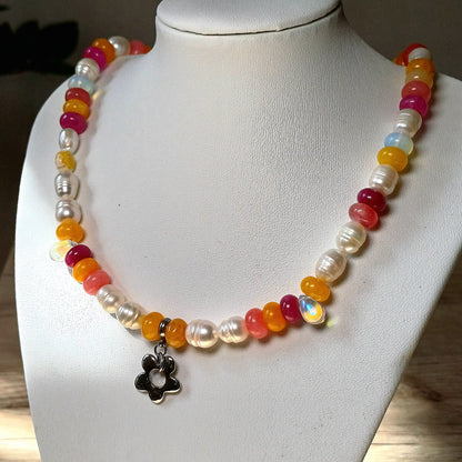 Collier unique — Sunny Pink