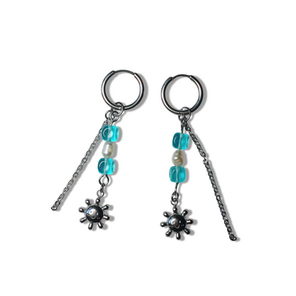Boucles d'oreilles — Soleil bleu