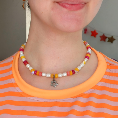 Collier unique — Sunny Pink